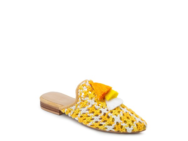 Woven Flat Mules with Tassels- LAVK