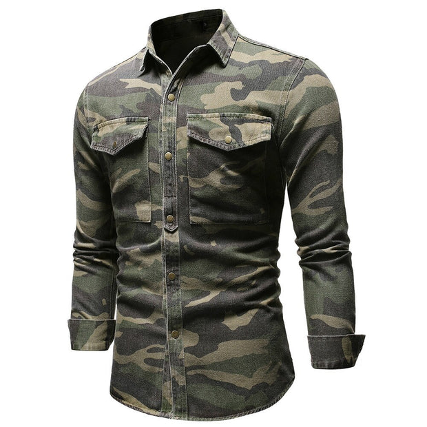 Army Green Camouflage Shirt-Men VK