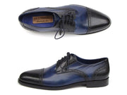 Paul Parkman Men's Parliament Blue Derby Shoes Leather Upper and Leather Sole (ID#046-BLU)