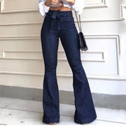 Women's High Waist Denim Flare Jeans - Ladies Fashion