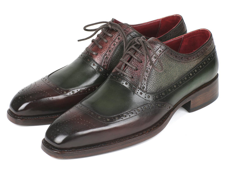 Paul Parkman Goodyear Welted Oxfords Brown & Green (ID#BW926GR)