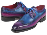Paul Parkman Goodyear Welted Wingtip Derby Shoes Purple & Blue (ID#511V63)