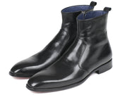 Paul Parkman Black Leather Side Zipper Boots (ID#BT485-BLK)